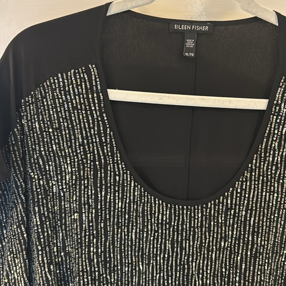 Eileen Fisher silk beaded top - Picture 2 of 3